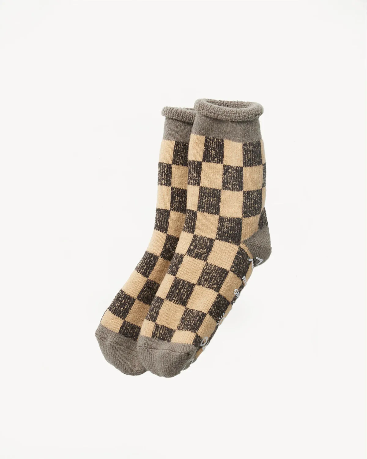 R1497 - Pile Room Socks "Checkerboard" - Gray