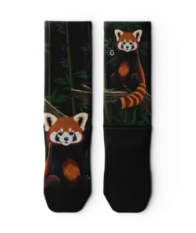 Red Panda Crew Socks