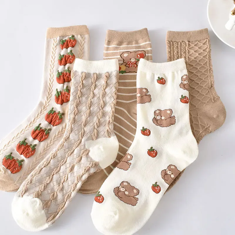 Retro Harajuku Embroidered Women Socks