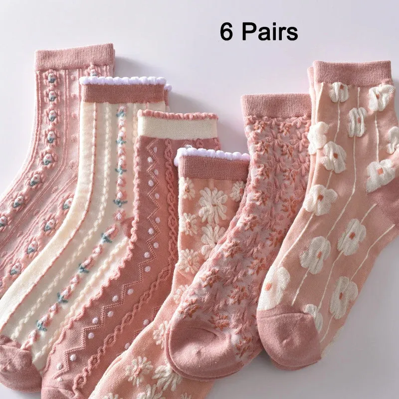 Retro Harajuku Embroidered Women Socks