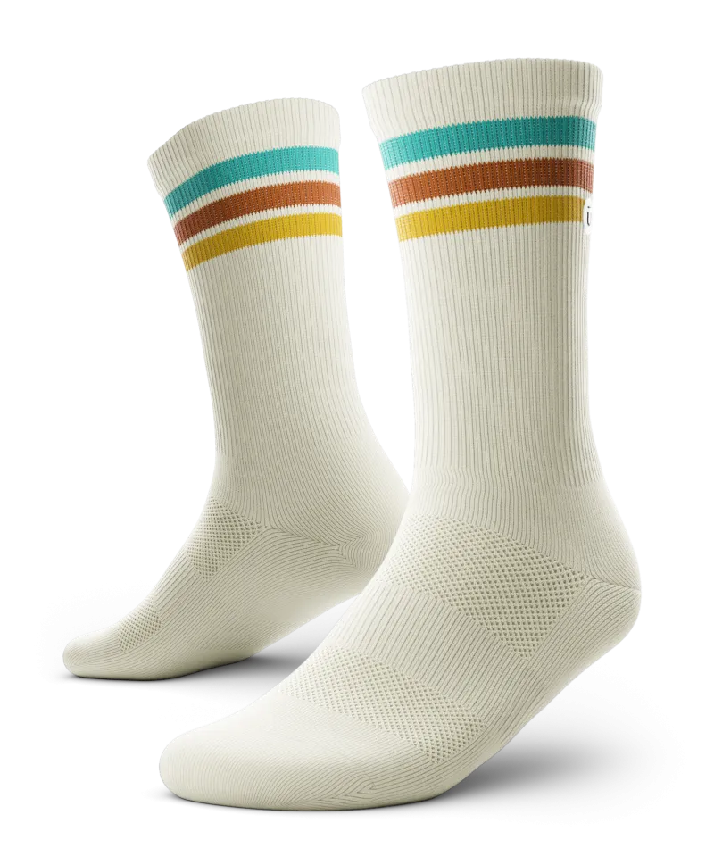 Retro Off White Crew Socks