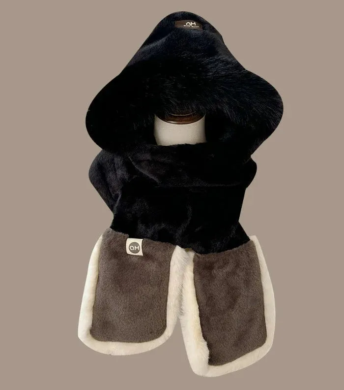 Simple & Versatile Plush Winter Set - Scarf, Gloves, and Hat