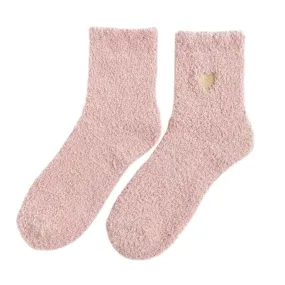 Soft Girl Heart Fuzzy Socks