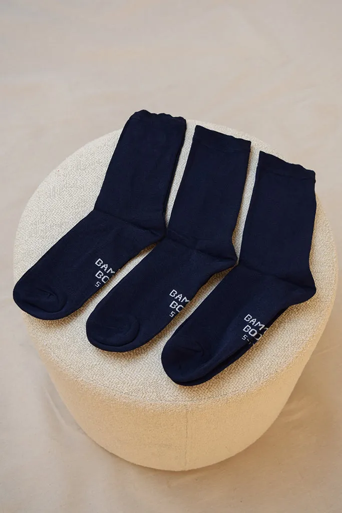 Women's Bamboo Business Socks 3 Pack - Navy